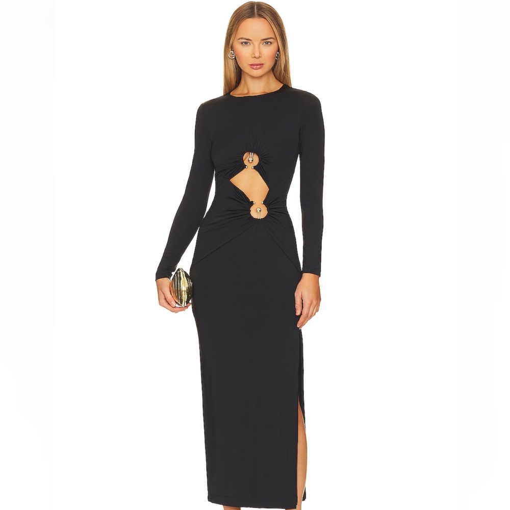 Revolve Bardot Neve Stretch Cut- Out Maxi Dress